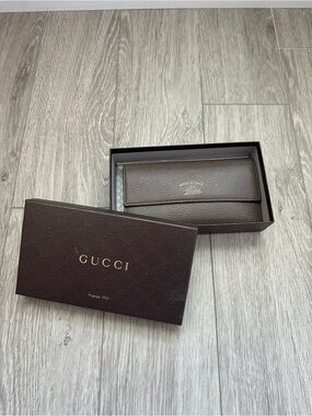 GUCCI Swing Dollar Long Wallet Grey/Pink